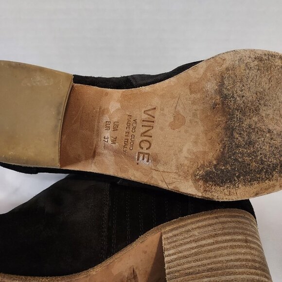 Vince Haider Black Suede Ankle Booties - Picture 3 of 8